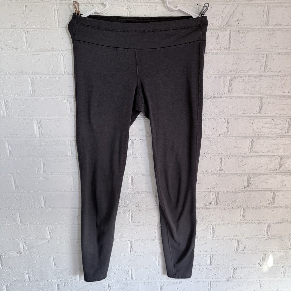 Athleta Black Fleece Lined Leggings Women's Medium Tall Mid Rise Cold Weather
